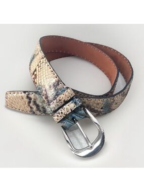 Kashani Genuine Python Snakeskin Leather Belt Mens Size 40 Made in Italy
